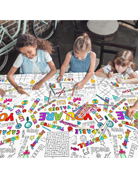 Póster Gigante para Colorear Qyeahkj 210x120 cm Afirmaciones Positivas