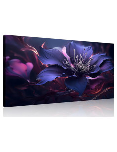 Lienzo Decorativo TutuBeer Flor Púrpura 40x20 cm Listo para Colgar