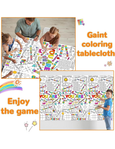 Póster Gigante para Colorear Qyeahkj 210x120 cm Afirmaciones Positivas