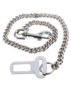 Cinturón de Seguridad para Perros JiathreeJ - Acero Inoxidable 60 cm