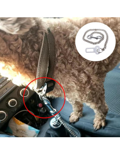 Cinturón de Seguridad para Perros JiathreeJ - Acero Inoxidable 60 cm 2