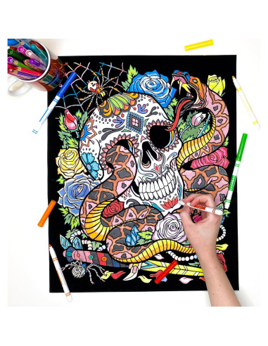 Póster para Colorear Stuff2Color Calavera y Serpiente 40x50cm