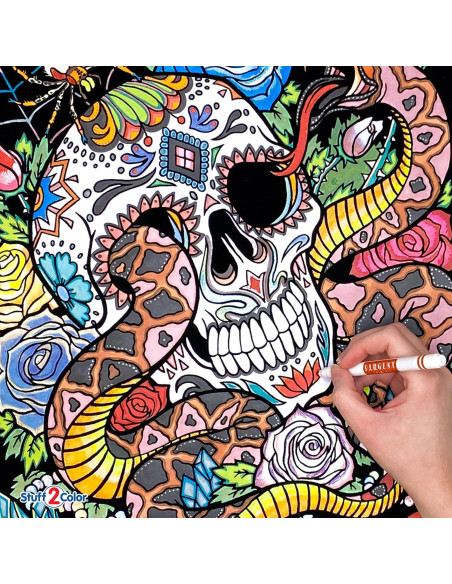 Póster para Colorear Stuff2Color Calavera y Serpiente 40x50cm