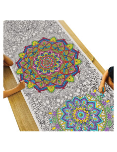 Póster de Colorear Mandala Gigante Expresiones Pequeñas 183x76 cm