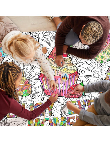 Paquete de 2 Pósters Gigantes para Colorear Cupcakes 66x99 cm