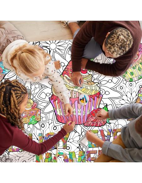 Paquete de 2 Pósters Gigantes para Colorear Cupcakes 66x99 cm