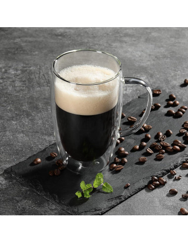 Paquete de 2 Tazas de Café Aurzen Doble Pared 443ml