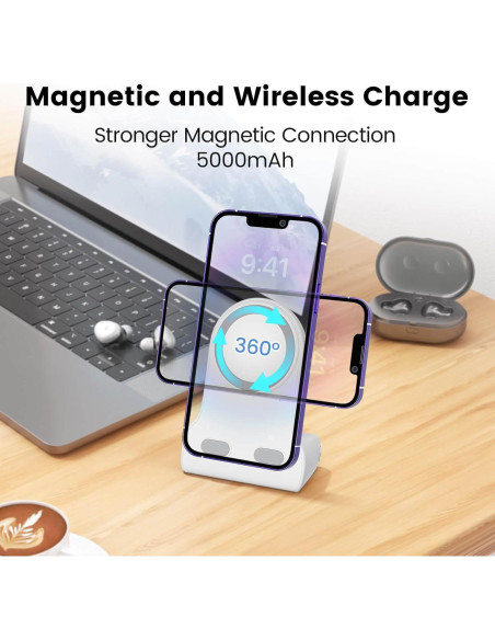 Soporte Magnético para Teléfono Vimitty 5000mAh Blanco