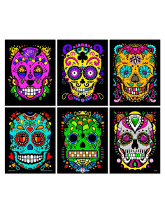 Pósteres de Colorear de Calaveras de Azúcar Stuff2Color - 6 Unidades