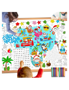 Póster para Colorear Navidad de Verano HOWAF 118x84 cm