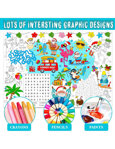 Póster para Colorear Navidad de Verano HOWAF 118x84 cm