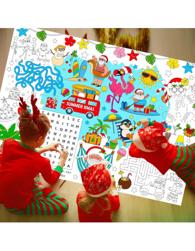 Póster para Colorear Navidad de Verano HOWAF 118x84 cm