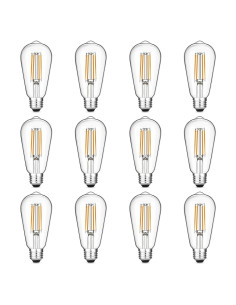 Paquete de 12 bombillas LED Edison Gozelux 60W regulables
