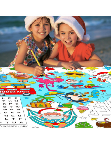 Póster para Colorear Navidad de Verano HOWAF 118x84 cm