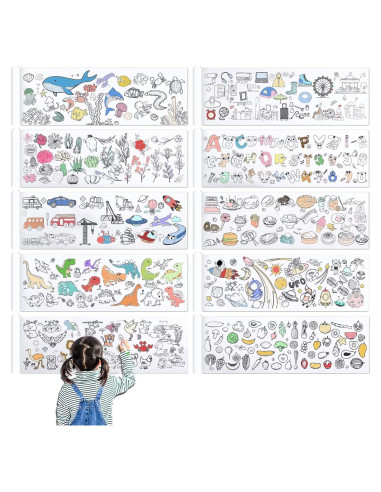 Rollo de Dibujo para Niños FUCEURY 10 Piezas 30x100 cm