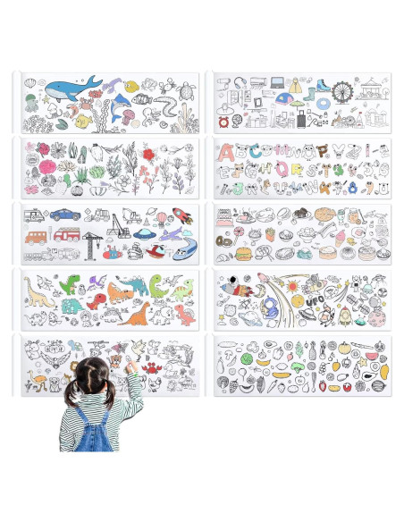 Rollo de Dibujo para Niños FUCEURY 10 Piezas 30x100 cm