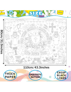 Póster de Colorear Gigante Naozinebi para Primera Comunión 110x80cm 2