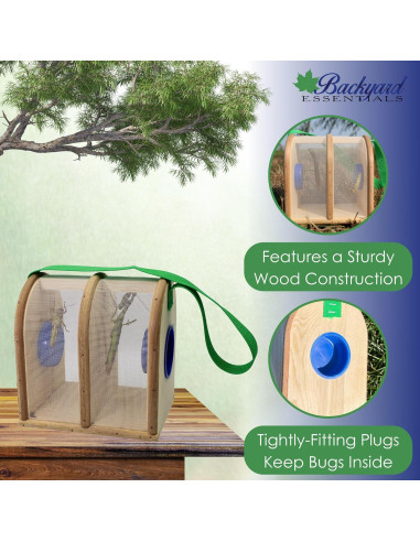 Caja de Insectos de Madera Backyard Essentials 2 Cámaras