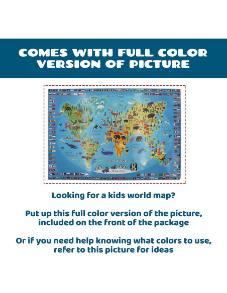 Póster para Colorear Mapa Mundial Dekali Designs 89x132 cm