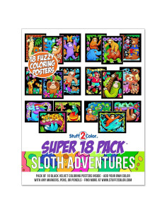 Paquete de 18 Pósters de Colorear Terciopelo Difuso Stuff2Color