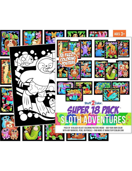 Paquete de 18 Pósters de Colorear Terciopelo Difuso Stuff2Color Paquete de 18 Pósters de Colorear Terciopelo Difuso Stuff2Color