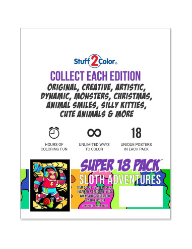 Paquete de 18 Pósters de Colorear Terciopelo Difuso Stuff2Color