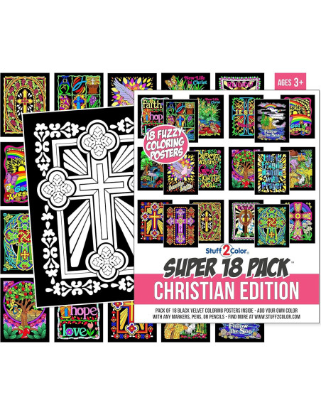 Pack de 18 Pósters para Colorear Terciopelo Stuff2Color Pack de 18 Pósters para Colorear Terciopelo Stuff2Color