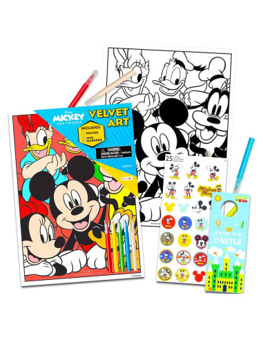 Póster de Colorear Terciopelo Disney Mickey Mouse 28x20cm