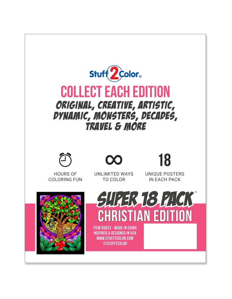 Pack de 18 Pósters para Colorear Terciopelo Stuff2Color Pack de 18 Pósters para Colorear Terciopelo Stuff2Color