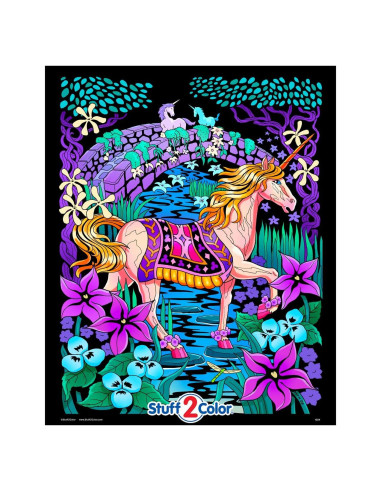 Póster para Colorear Puente Unicornio Stuff2Color 40x50 cm