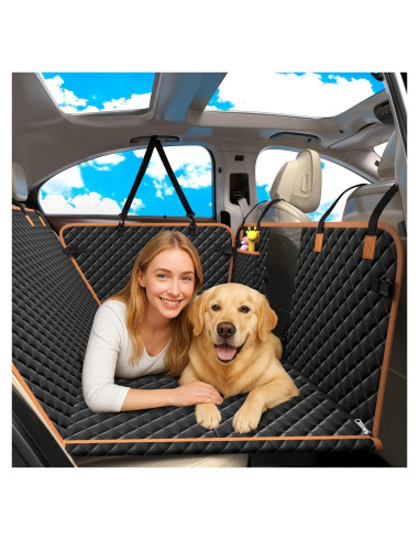 Funda de Asiento Trasero para Perros LekeSpring Negra 131.7x169.9cm