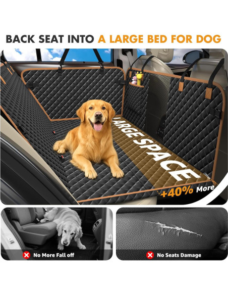 Funda de Asiento Trasero para Perros LekeSpring Negra 131.7x169.9cm Funda de Asiento Trasero para Perros LekeSpring Negra 131.7x169.9cm