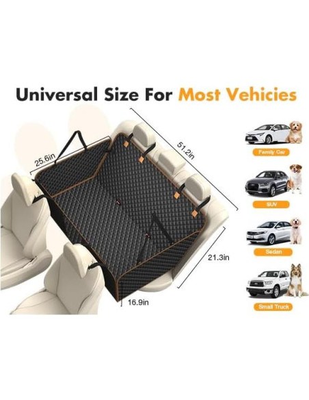 Funda de Asiento Trasero para Perros LekeSpring Negra 131.7x169.9cm Funda de Asiento Trasero para Perros LekeSpring Negra 131.7x169.9cm