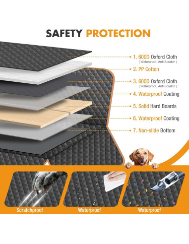 Funda de Asiento Trasero para Perros LekeSpring Negra 131.7x169.9cm