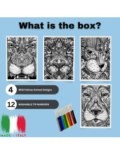 Kit de Colorear Portátil Colorvelvet Felinos Salvajes 4 Pósters 2