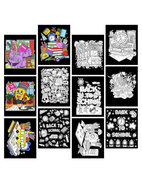 48 Pósters de Colorear Terciopelo Moinchore Regreso a Clases