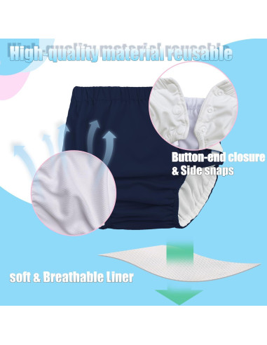 Pañal de natación reutilizable MIREAZW azul marino 2-3 años