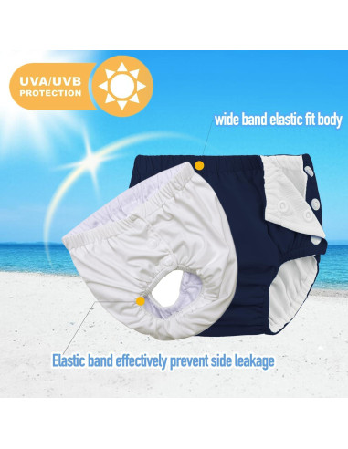 Pañal de natación reutilizable MIREAZW azul marino 2-3 años