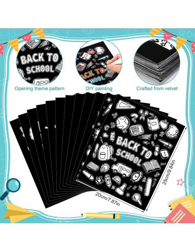 48 Pósters de Colorear Terciopelo Moinchore Regreso a Clases