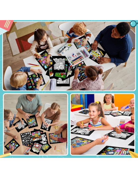 48 Pósters de Colorear Terciopelo Moinchore Regreso a Clases