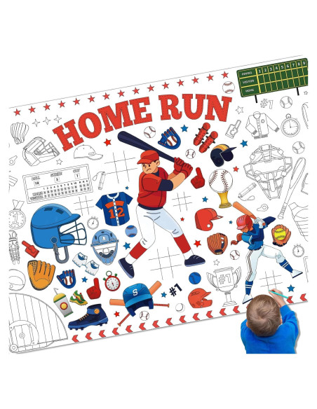 Póster para Colorear Gigante de Béisbol Papmiunm 77x110 cm