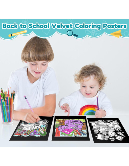 48 Pósters de Colorear Terciopelo Moinchore Regreso a Clases