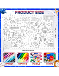 Póster para Colorear Gigante de Béisbol Papmiunm 77x110 cm 2