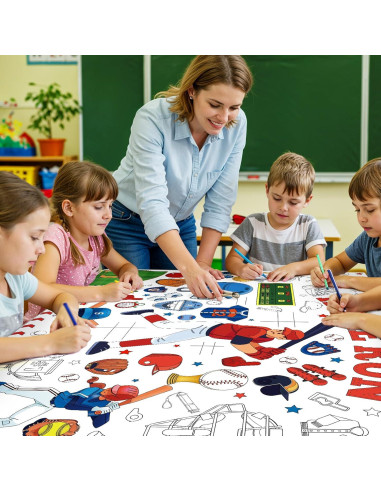 Póster para Colorear Gigante de Béisbol Papmiunm 77x110 cm