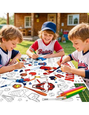 Póster para Colorear Gigante de Béisbol Papmiunm 77x110 cm