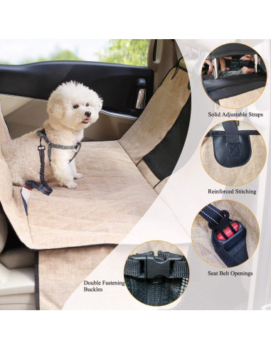 Funda de Asiento para Perros VIVAGLORY Hamaca Impermeable Caqui