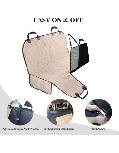 Funda de Asiento para Perros VIVAGLORY Hamaca Impermeable Caqui