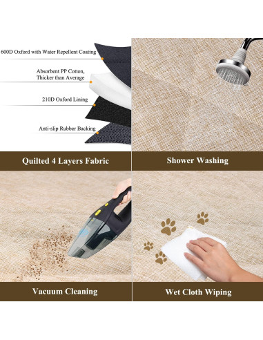 Funda de Asiento para Perros VIVAGLORY Hamaca Impermeable Caqui