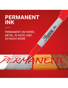 Juego de 12 Marcadores Permanentes Sharpie Punta Fina Rojo 2