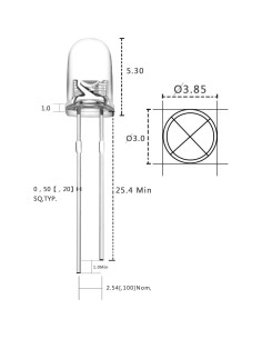 Kit 50 Diodos LED 3mm Brilinker 5 Colores 20mA DC 6V-13V 2